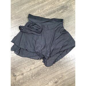 Logilates Womens Dance Studio Wrap Skort XS Black Double Layered Athletic NWT